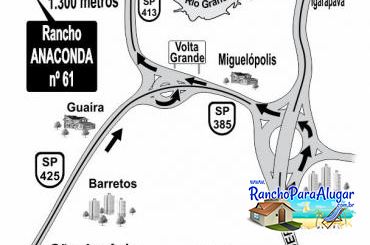 Rancho Anaconda para Alugar em Miguelopolis - Como Chegar