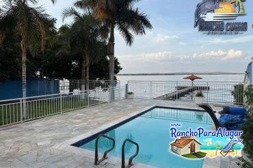 Rancho Cunha para Alugar em Miguelopolis - Vista da Varada para a Piscina