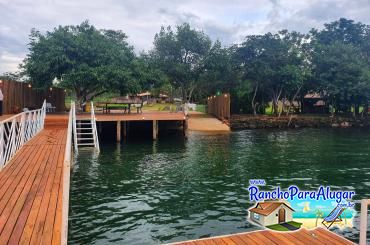 Rancho Chalé para Alugar em Rifaina - Vista do Pier para o Rancho